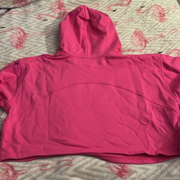 Lululemon All Yours Cropped Hoodie in Sonic Pink, sz 16  XL NWT #lululemonpink - Picture 5 of 5